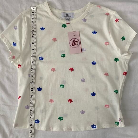 NWT Juicy By Juicy Couture Womens Crew Neck Short Sleeve  Shirt Size M - Picture 4 of 7